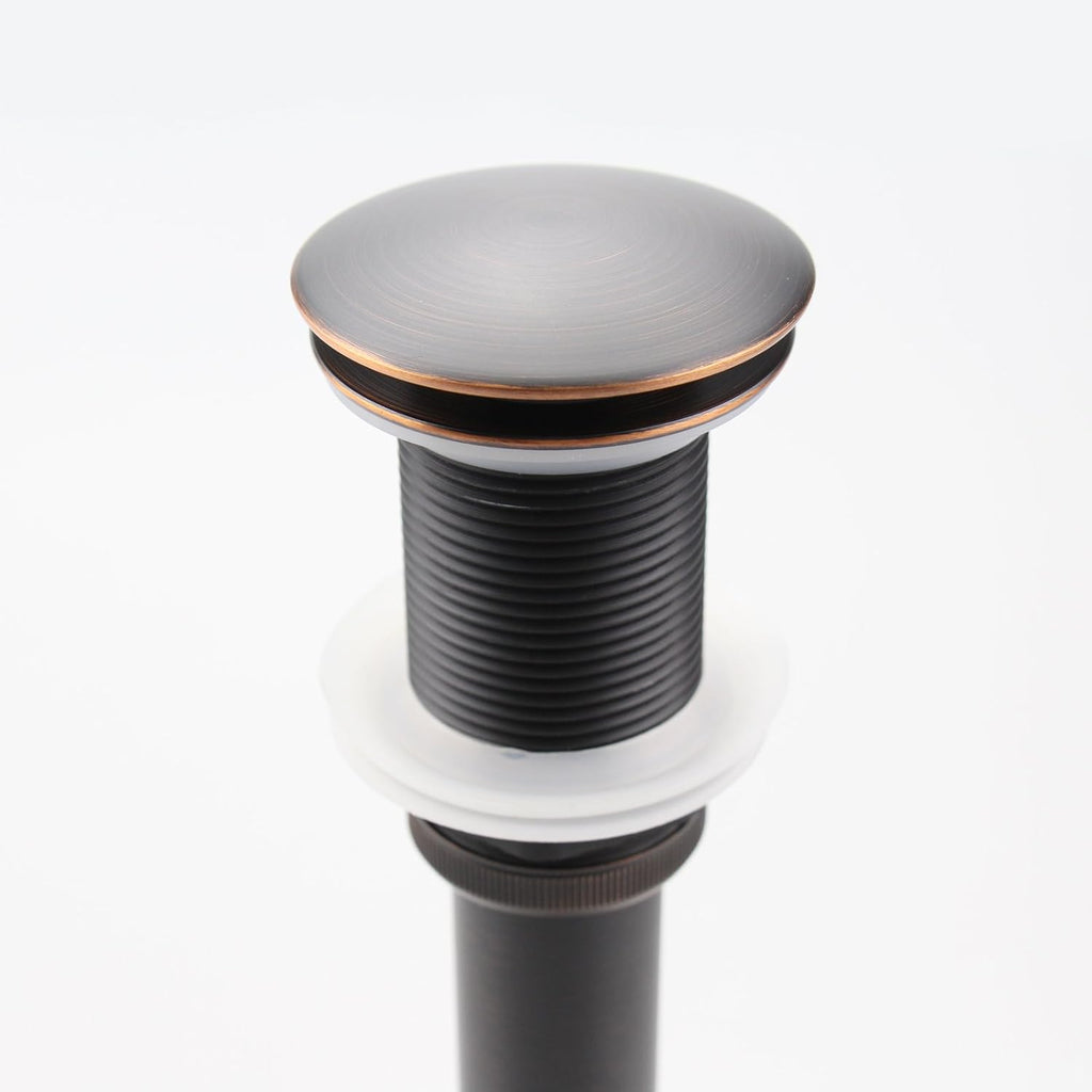 Oil Rubbed Bronze Pop UP Sink Drain, Vanity Bathroom Vessel Lavatory Faucet Drain Stopper, ORB without Overflow