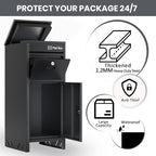 Package Delivery Boxes for Outdoor, Parcel Drop Boxes for Outside with Anti-Theft Design,Parcel Mailbox is Weatherproof, Rustproof,Suitable for Home/Office/Shop Non-installation(15.7*15.7*37.8 in)