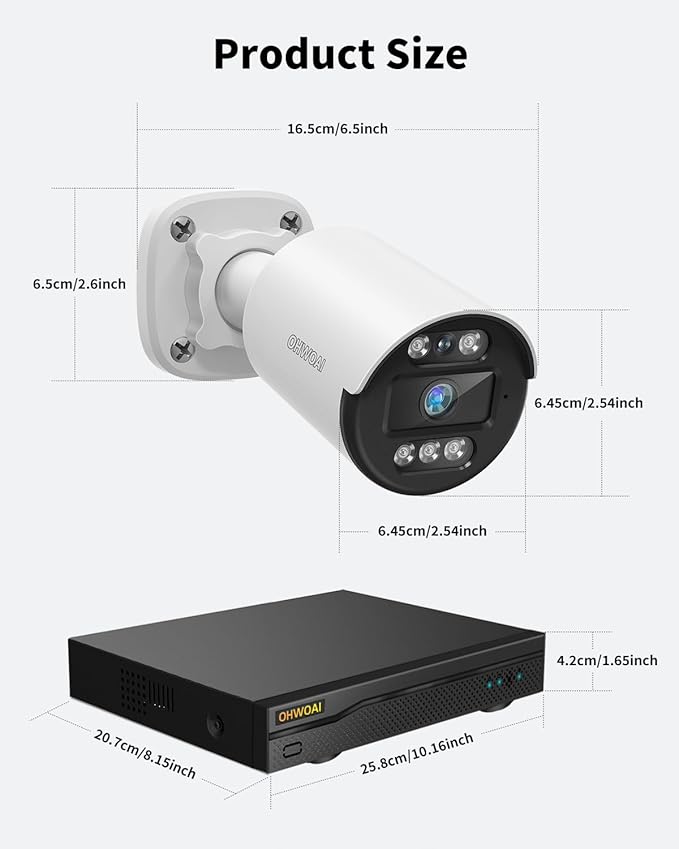 《122° Wide-Angle & All-in-One DVR》Outdoor Wired Security Camera System,CCTV Cameras Outside, Home Video Surveillance Systems