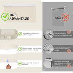 ChrisDowa Cordless Blackout Roller Shades for Windows, Thermal Insulated UV Protection Pull Down Shades, Total Blackout Window Blinds for Home, Office, Bedroom, Door (38" W x 72" H, Beige)