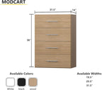4 Drawer Short Tower Closet Unit, Modular Closet System, Wood Closet System Organizer with Storage for Walk In Closets, Clothing Rack Closet for Hanging Clothes, Bedroom, Wood, 31.5"W