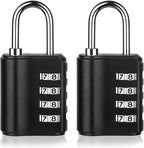 Combination Lock Outdoor with Key Outdoor Waterproof, 4 Digit Padlock for School Gym Sports Locker,2 Pack Padlock with Hasp Storage, Combination Padlock, Cabinet Doors, Fence, Garage