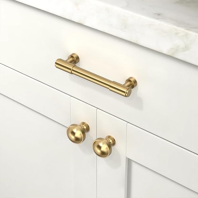 10 Pack Champagne Bronze Cabinet Pulls 3.75 Inch(96mm) Kitchen Cabinet Handles Cabinet Hardware for Drawer Pulls