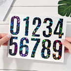 10 Sheets Reflective Vinyl Mailbox Number Stickers,Self-Adhesive Address Labels for Cars, House Doors, Windows & Metal Mailboxes (Black, 4 inch)