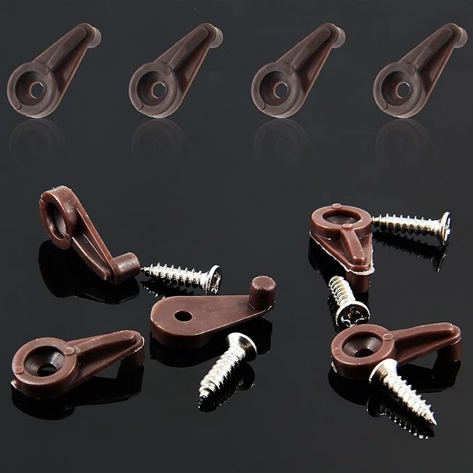 60 Pack Glass Window Clips Brown Retainer Clips, Glass Door Holder Cabinet Panel Bracket Screen Fixing Clips, Glass Door Retainer Kit Mirror Hanging Hardware for Vanity Mirror Window Screen