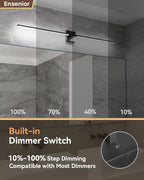 Ensenior Modern Bathroom Vanity Light 48 inch, Built-in Dimmer, 28W Dimmable 5CCT Led Bath Lights, Black Bar Vanity Lights for Bathroom Mirror Cabinets Bedroom-FCC Certificated