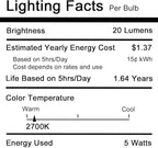 Novelty Lights 25 Pack G40 Frosted White Outdoor Globe Bulbs, Light Bulbs Glass Incandescent Bulbs with 3000 Hour Lifespan, Globe String Lights Replacement Bulbs