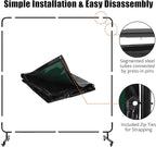 3-Panel 6x6ft Flame-Resistant Welding Screen with Lockable Wheels - Transparent PVC Welding Curtain & Steel Frame, Green Safety Partition for Workshops/Garages