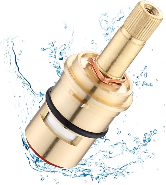 Faucet Cartridge Replacement Parts Compatible with Danze DA507071W, Round Ceramic Disc Cartridge Kitchen Faucet Stem Replacement Parts (DA507071W Hot)