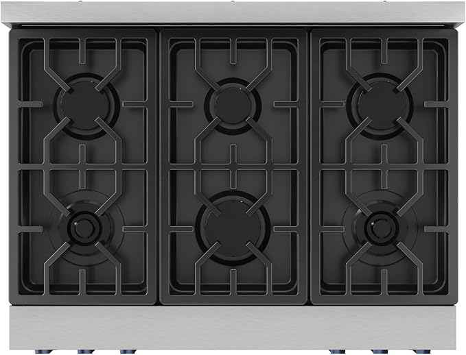 Gordon Ramsay by THOR Kitchen 36 Inch Professional Liquid Propane Range with Tilt Panel Touch Control in Stainless Steel/Navy Blue