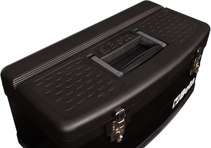 Beta C41H Two-Module Rolling Metal Tool Chest, Detachable Metal Tool Box, Telescopic Handles, Black