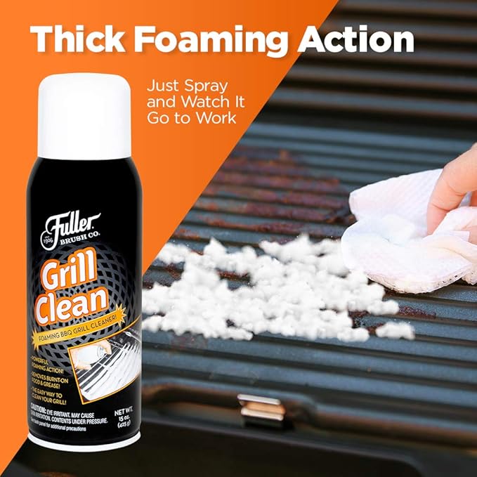 Fuller Brush Grill Cleaner - Heavy Duty Foaming Spray for Cleaning Oven, Grilling Griddle & Iron Plate - Safe & Easy Grease Remover for Clean BBQ Racks & Grills 1 Pack