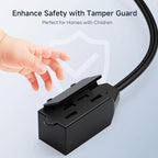 [UL Listed] Cable Matters 2-Pack 16 AWG 2 Prong Long Extension Cord 15 ft, 13A 3-Outlet Extension Cords with Tamper Guard, 13 Amp, 1625 Watts, Black
