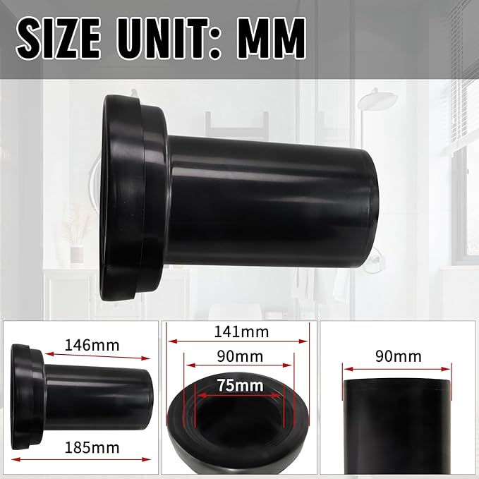 Wall Hung Toilet Gasket and Connector Set Compatible with Geberit 152.404.46.1/240.752.11.1-Includes Drain Pipe,Flush Pipe,Nuts,Washers,Installation Kit Bowl Replacement
