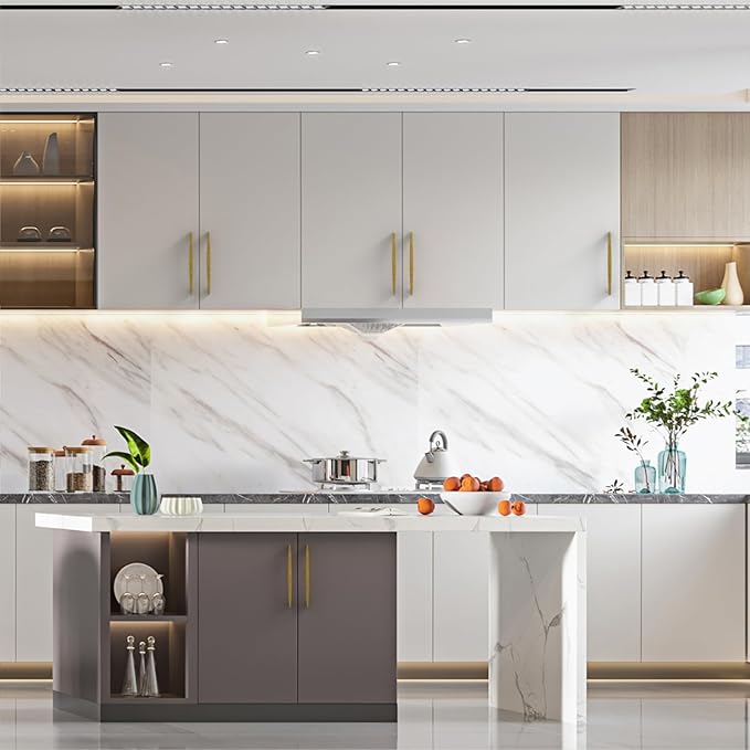 Asidrama 10 Pack 6.3 Inch(160mm) Antique Brass Kitchen Cabinet Handles, Cabinet Pulls Kitchen Cabinet Hardware for Cupboard Drawer Pulls