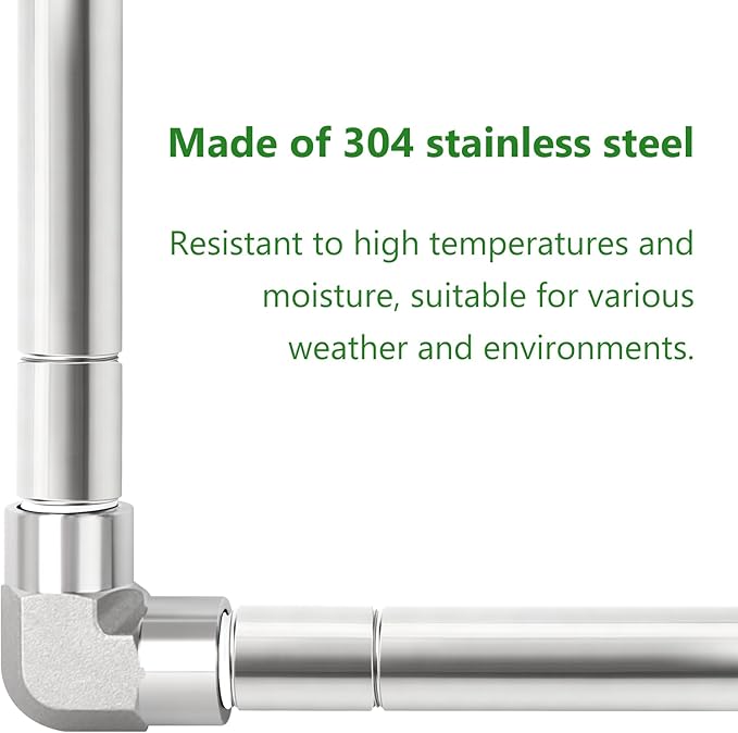 TAISHER 1PCS Stainless Steel Pipe Fittings, 1-1/2" NPT Male x 1-1/2" NPT Female Threaded, 8" Length Nipple Cast Pipe