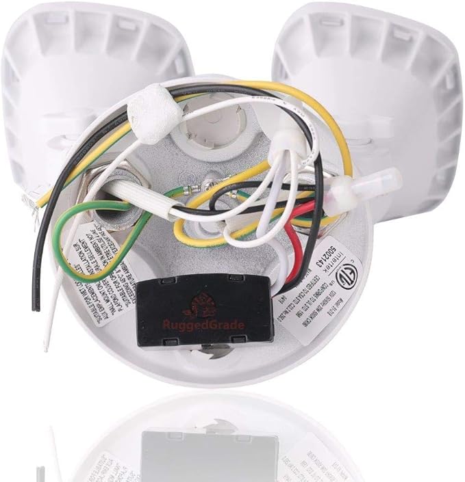 RuggedGrade 20W Turin II Series LED Security Wall Light - Adjustable LED Flood Light - 1,750 Lumens - 5000K Bright White - Dusk to Dawn P/C Sensor - White Housing - Outdoor LED Light | DLC 5.1 Premium