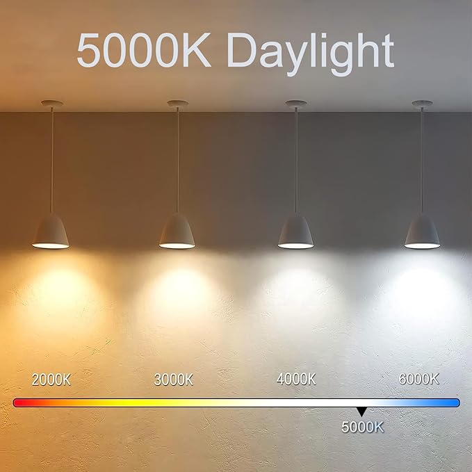 7.3 Inch E26 Led Bulb 6W Dimmable, 5000K Daylight Edison Bulbs 800LM, Equal 80 Watt Tubular T10 T9 Long Clear Glass Light Bulb for Rustic Pendant Industrial Pipe Wall Sconces - 6Pack