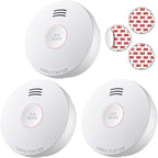Smoke Detector 10 Year Battery, Smoke Fire Alarm with Photoelectric Sensor, Easy to Install with Magnetic Mount, Smoke Detectors with Silence Button & LED Lights for Home, 3 Pack