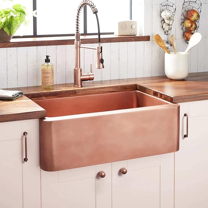 Goo-Ki 6 Pack Antique Copper Cabinet Pull Dark Copper Drawer Handles, 3 inch(76mm) c-c Solid Vintage Copper Bar Pulls Red Bronze Kitchen Hardware for Dresser Wardrobe Cupboard 9338AC-76