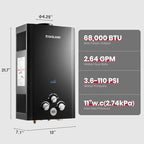 GASLAND 2.64GPM Propane Tankless Water Heater Outdoor 10L - Portable Camping Hot Water Heater, Overheating Protection, Easy to Install - Use for RV, Cabin, Barn, Camping, Boat (Black)