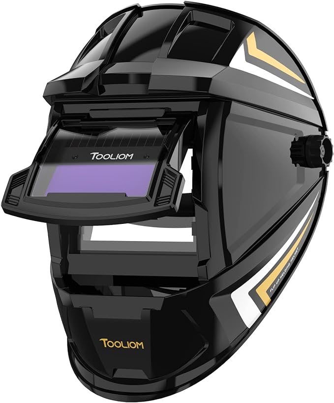 TOOLIOM Flip Up Welding Helmet 3.64 x 1.67 inch Auto Darkening Clamshell Welding Mask True Color Lift Front Welding Hood