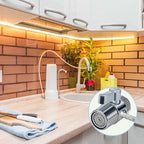 2 Pack Faucet Diverter Valve with Aerator for Countertop Water Filter,Faucet Adapter to 5/16"(8mm) barb outlet,Faucet Splitter for Water Diversion