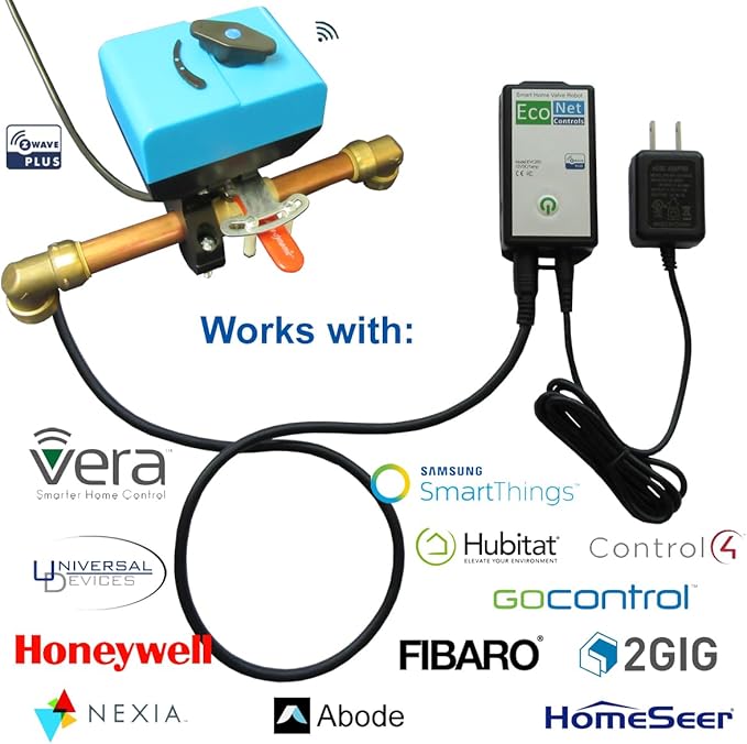EVC200-HCSML The Bulldog Valve Robot, Z-Wave Water Valve, Smart Home Controller Required, Easy to Install and No Plumbing Required, Valves up to 1.5"