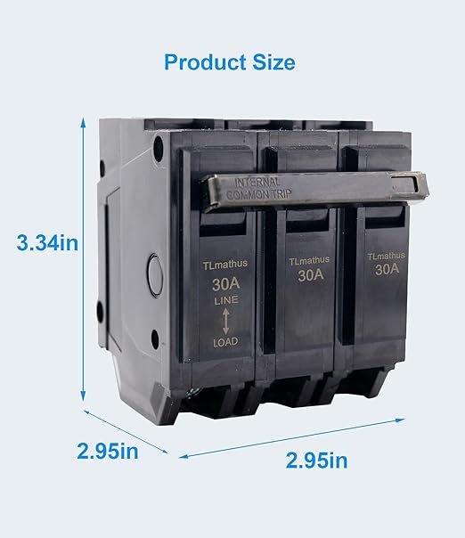30 Amp Breaker 3 Pole Plug-in Mount Type THQL32030 Feeder Molded Case Circuit Breaker 120/240V AC, Compatible with GE Thick Series and Q-Line Series Load Centers