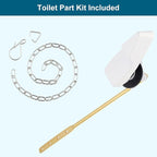 White Front Mount Metal Toilet Handle Replacement Kit Compatible with American Standard/Mansfield/Gerber/TOTO/Kohler Toilet, Toilet Tank Flusher Lever with Flapper Chain
