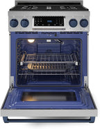 Gordon Ramsay by THOR Kitchen 30 Inch Professional Gas Range with Tilt Panel Touch Control in Stainless Steel/Navy Blue