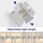 2 Pack Outdoor Wall Lights Exterior/Interior Wall Sconces Up and Down Lights IP65 Waterproof G9 Base Socket Modern Outdoor Lighting Square Aluminum White 3000K Warm Lights, Adjustable Light Angle
