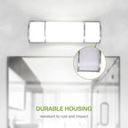 ASD LED 18" Vanity Flush Mount Light Fixture, Linear Bathroom Lighting Bar | 3CCT, Dimmable, ETL Listed | 20W 2300LM 3000-5000K 100-277V | Long Tube Bath Wall Sconce Over Mirror | Nickel, 4 Pack