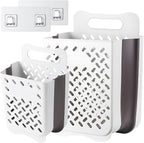 Plastic Collapsible Hanging Laundry Baskets with Carry Handle, Space-Saving Wall Hanging Laundry Basket Durable Tall Folding Plastic Laundry Hamper Waterproof Dirty Clothes Organizer XL+L