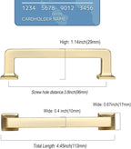 Kitchen Cabinet Hardware - 3.75 Inch Brass Cabinet Pulls, 10 Pack, Gold Cabinet Knobs, Cupboard Handles