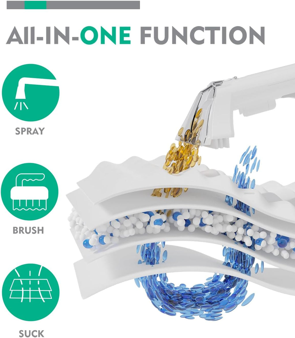 HAUSHOF Portable Carpet Spot and Upholstery Cleaner, Lightweight Handheld Deep Cleaner Machine for Pet Stains, Sofa, Rug, Mattress, Car Seat and Curtain, White & Light Grey