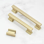 Alzassbg 5 Pack Matt Gold Cabinet Pulls, 5 Inch(128mm) Hole Centers Kitchen Cabinet Handles for Cabinets and Drawers AL3061MGP
