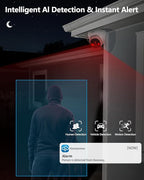 OOSSXX (4K HD & 130° Ultra Wide-Angle) 2-Way Audio 8MP Wired Dome, 8Pcs PoE IP Cameras for Home Security Outdoor Camera System, Pet Surveillance Video Indoor, Smart PIR Detection, DVR Kits