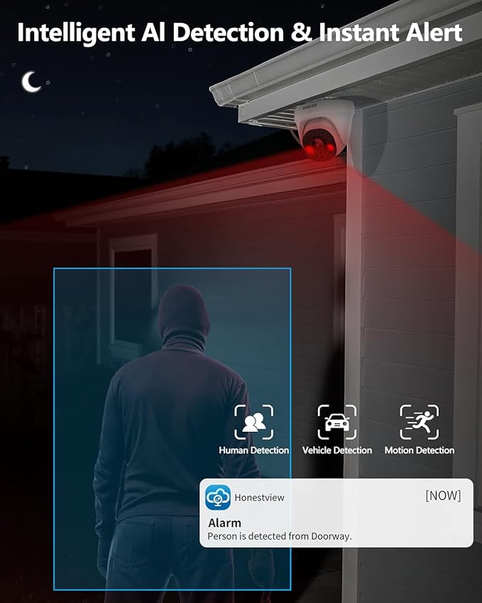 (4K HD & 130° Ultra Wide-Angle) 2-Way Audio 8MP Wired Dome PoE IP Cameras for Home Security Outdoor Camera System, Pet Surveillance Video Indoor, Smart PIR Detection