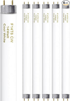 amgolibi F14T8/CW 14W Fluorescent Tube, T8 Fluorescent Light Bulb 4100K 14 Watt, 15 Inches, G13 Medium Base, 650 Lumen, 6 Pack