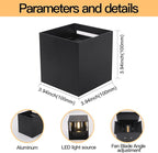 4 Pack Outdoor Wall Lights Exterior/Interior LED Wall Sconces IP65 Waterproof Square Aluminum Wall Lamps Outdoor Lighting Fixture Up and Down Lights Modern Black 12W 6500K Cold Lights