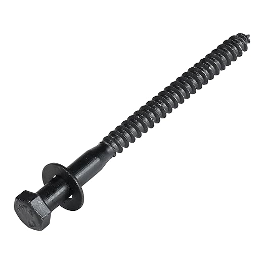 5/16 x 5 (50 Pack) Lag Screw Kit, 50 Screws and 50 Washers, Ceramic Black Ruspert Coating for Exterior Use, Meets ASTM A307 and ASME B18.2.1, Industrial/Commerical Grade by Makers Bolt