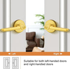 Probrico Privacy Door Handle Interior Gold Door Lever, Gold Door Handles Interior for Bedroom Bathroom, Wave Style Door Handle Reversible, 6 Pack