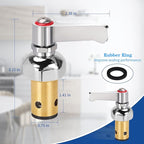 Replacement 002714-40 Hot Side Lever Handle Brass Spindle Assembly Replacement Faucet Cartridge, Handle Stem Assembly Fits for All T&S Faucets, Red