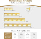 Modern LED Bathroom Lights Fixtures(3-Light),Metal Gold Acrylic Wall Lighting,Vanity Lights for Bathroom Over Mirror 6000k 16In