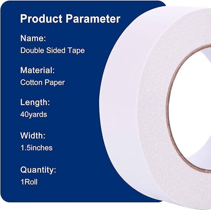 1.5 Inch Double Sided Tape, Ultra-Thin and High Adhesive Tape, for Crafts & Arts, Paper, Gift Wrapping etc (1.5 Inch x 40 Yards Total)