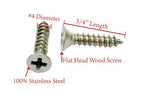 Bolt Dropper #4 x 3/4 inch Stainless Flat Head Phillips Wood Screw, (100 Piece), 18-8 (304) Stainless Steel Screws, Glasses Screws