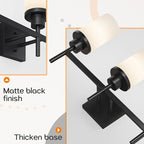 Vanity Lighting Fixtures Oil Rubbed Bronze 3-Light with White Frosted Glass Shade, Wall Sconces for Bathroom Cabinet Porch Kitchen T001ORB-L3