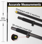 GPS Pole, 6.6FT Surveying Prism Pole, 2M Prism Pole for Land Surveying, Black