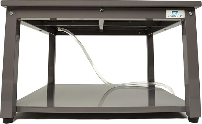 Washer and Dryer Pedestals - 27" W, 16" H, Gray Steel Universal Fit with Major Brands, Leak-Proof Laundry Pedestal with Drain Pan & Hose, Washer and Dryer Stand for Back Pain Relief, 800 lbs Capacity